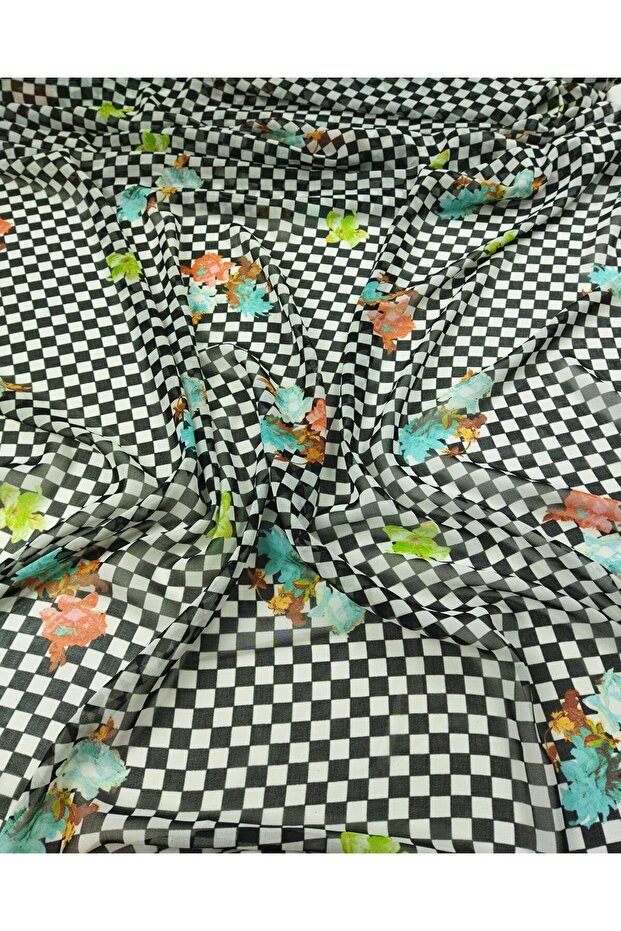 شيفون داما منقوش بالزهور عرض: 150 - 2