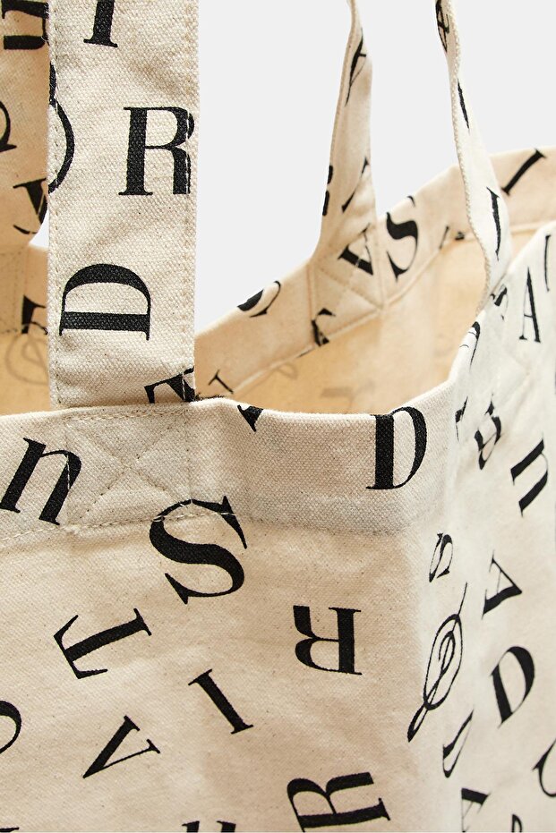 Harf baskılı bez çanta - 5