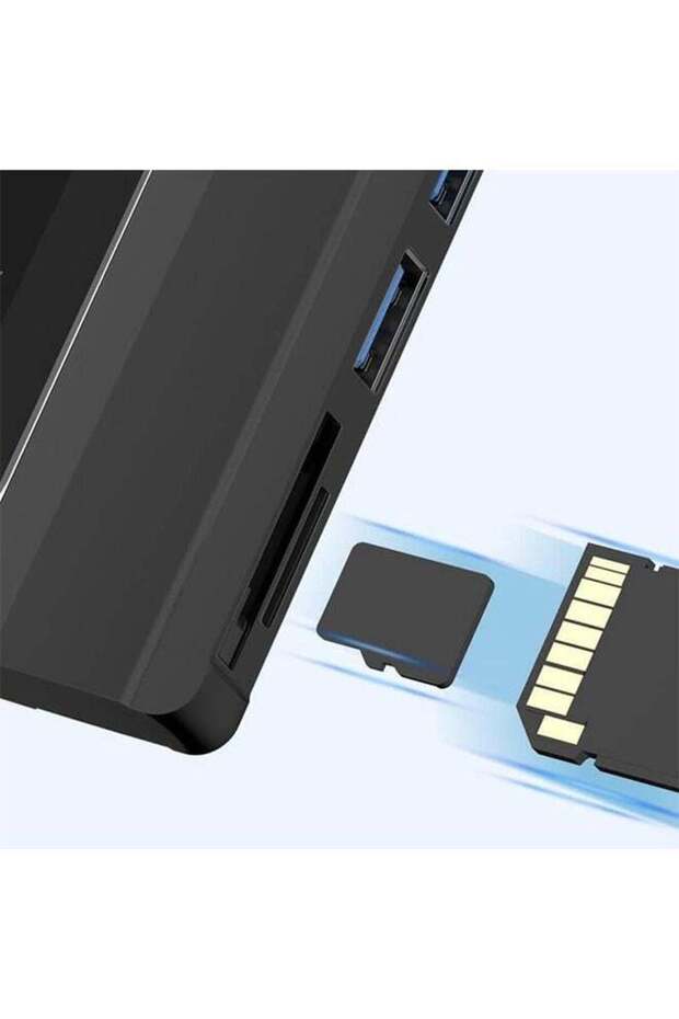 Surface Pro 4 5 6 USB 3.0 Hub/Docking Station, Takya USB 3.0x3 Hub Adapter, SD & TF/Micro SD Memory - 3