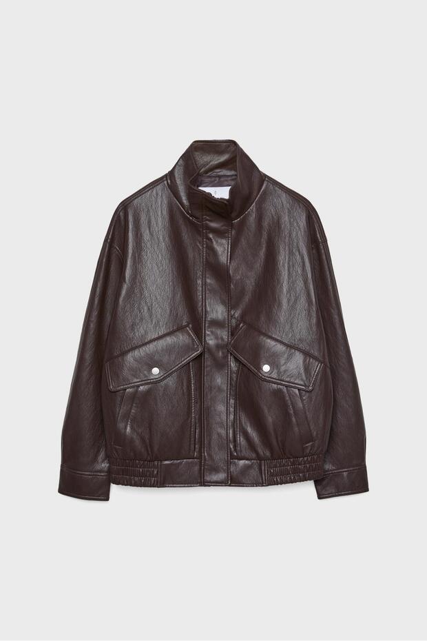Oversize suni deri ceket - 6
