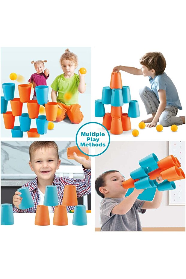 24 Piece Stacking And Nesting Cups Building Set Quick Stack Cups Interactive Game - 3
