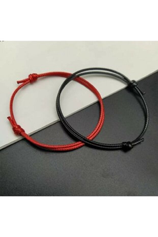 Red Black String Couple Lover Bracelet - 1