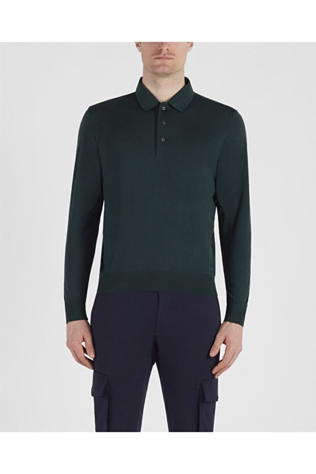 Men's Knitted Polo Shirt C.wWool