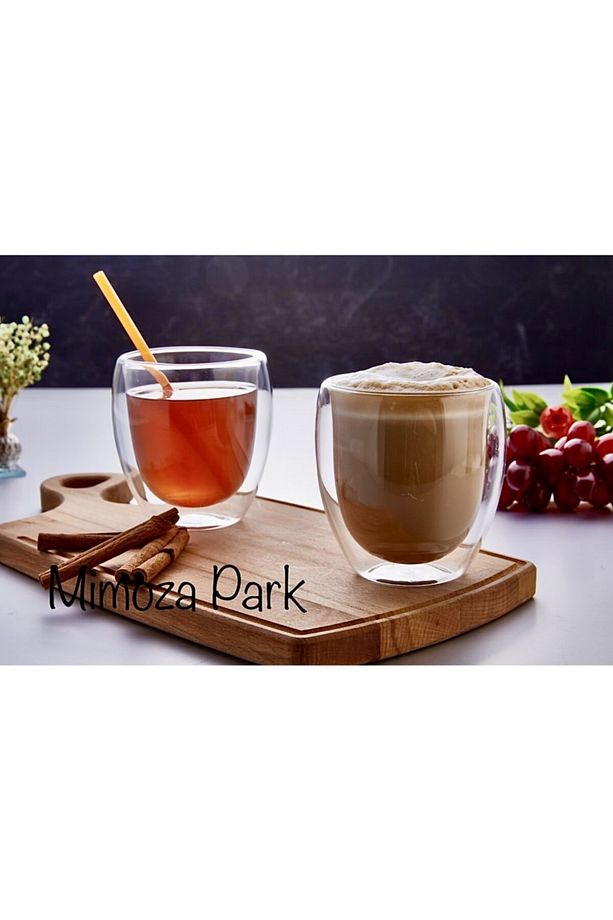 Mimoza 2 Adet Yenii Nesil 300 Ml Çift Camlı Cidarlı Bardak ( 1 ) - 1