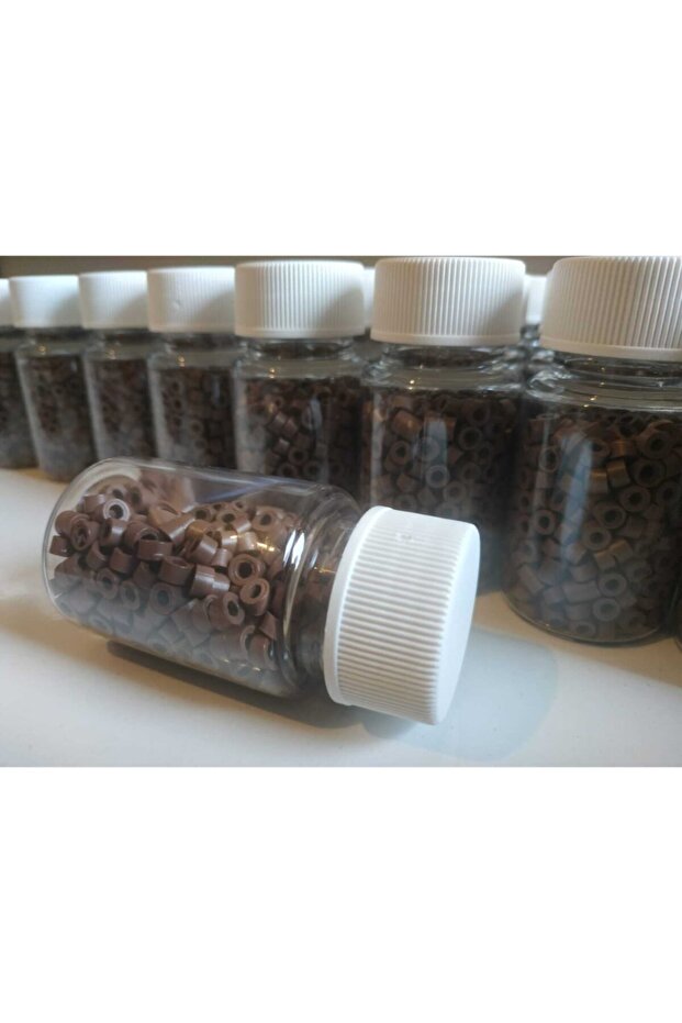 Medium Brown Color Silicone Hair Care Beads - 500 Pieces