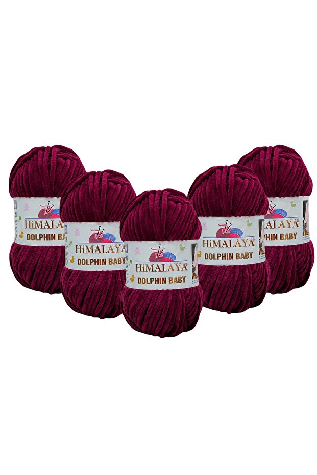Dolphin Baby Velvet Thread 5 Pack - 80322 Claret Red - 100 Gr120 Mt