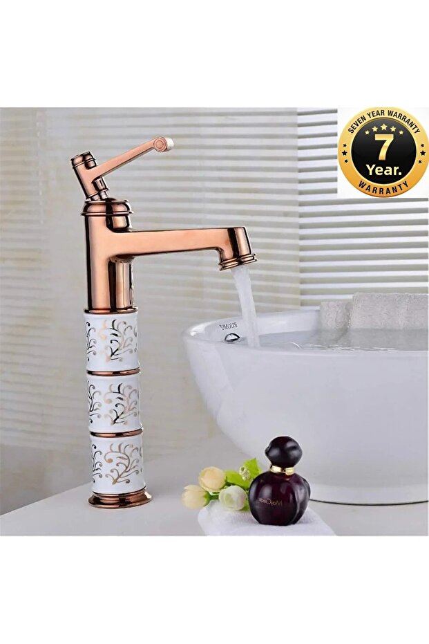 Bathroom Sink Faucet Rose Color Ceramic Model 7 Years Warranty Imported