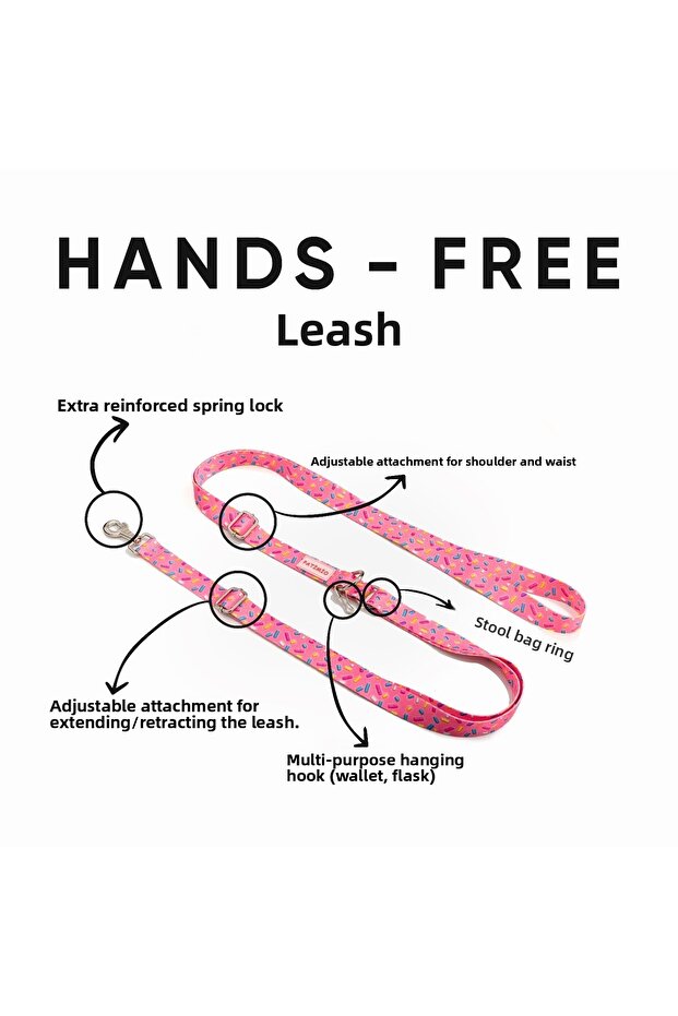Pink Bones Hands-Free Walking Strap Leash