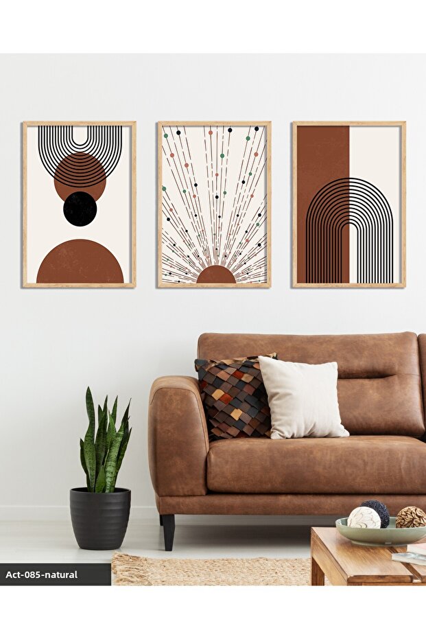 Abstract Patterns 3 Piece Wooden Framed Painting