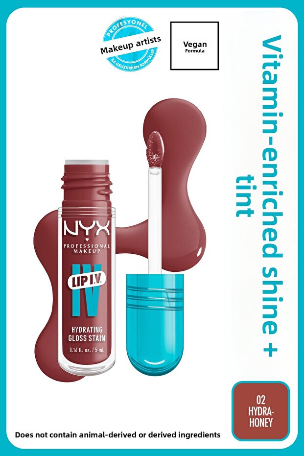 Lip IV Hydrating Gloss Stain, Lip Gloss, Up to 12HR Hydration,Hydra-Honey