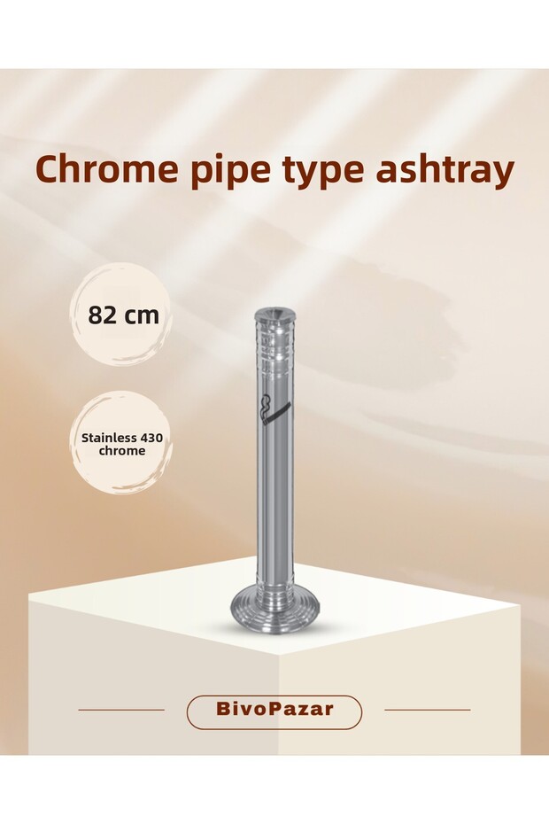Chrome Pipe Type Ashtray - 1