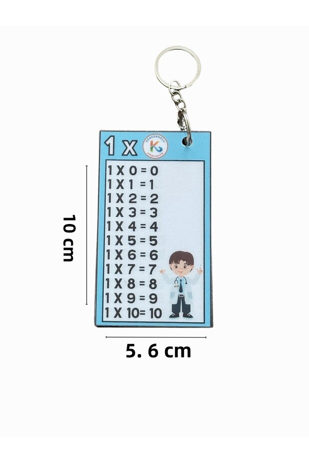 بطاقات سلسلة المفاتيح بتصميم جدول الضرب ذو الطابع المهنيي - 2