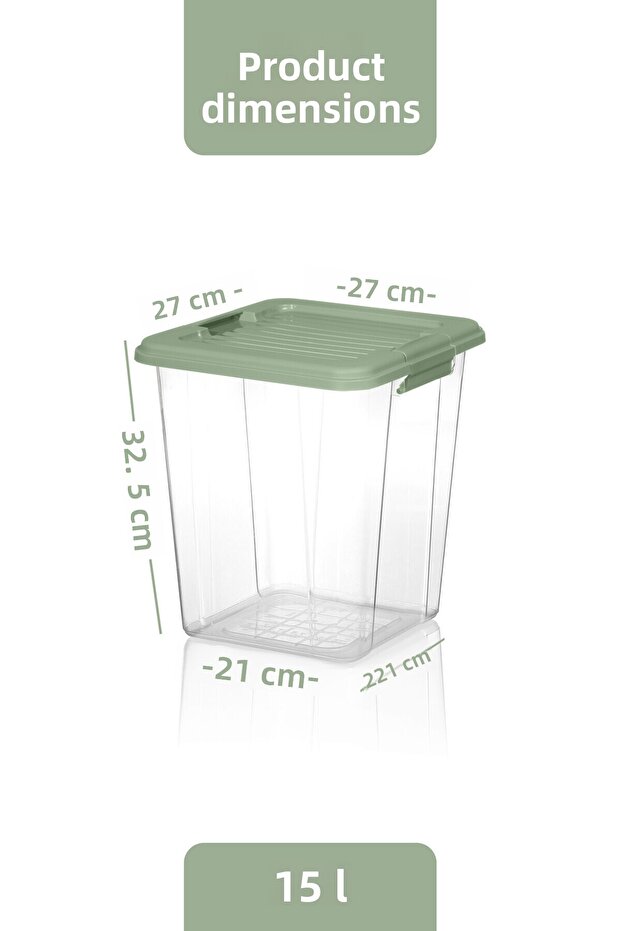 2-Pack Megabox 15L Storage Container - Multi-Purpose Organizer with Locking Lid Pantry Storage Storage Box - 4