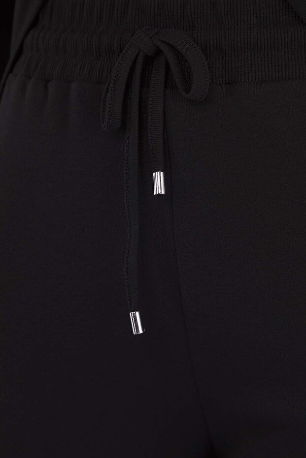 Wardrobe Essentials Siyah Fitted/Vücuda Oturan Fitilli Esnek Örme Alt-Üst Takım TBBAW26CP00010 - 6