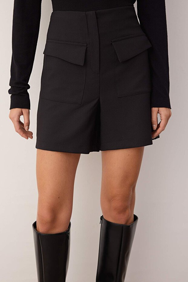 Siyah Cep Detaylı City Boy Şort & Bermuda TWOAW26SR00023 - 4