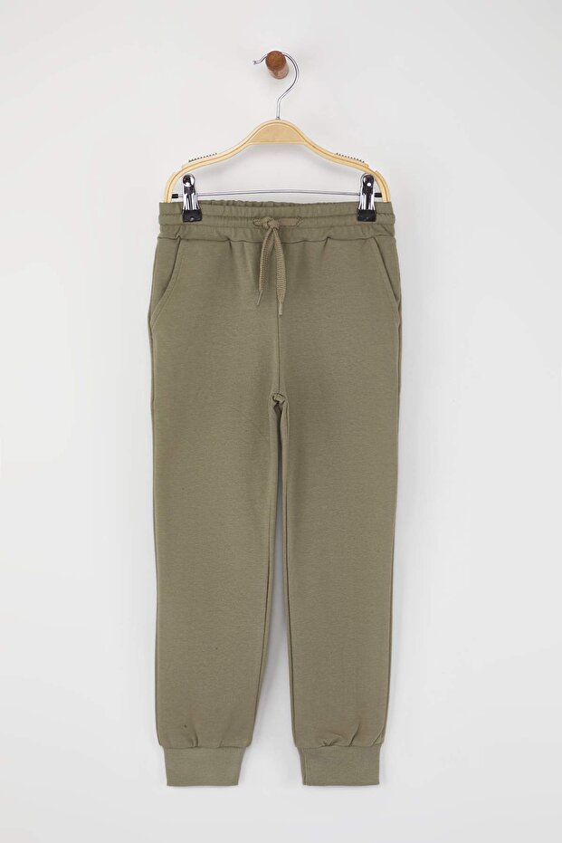 Bej-Antrasit-Haki 3'lü Beli Lastikli Jogger Düz/Basic Erkek Çocuk Eşofman Altı TKDAW25EA00000 - 5