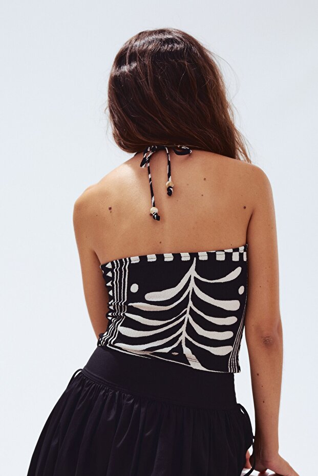 Halter Yaka Kısa Üst - 4