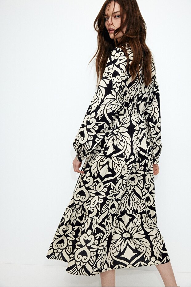 Katlı Maksi Elbise - 4