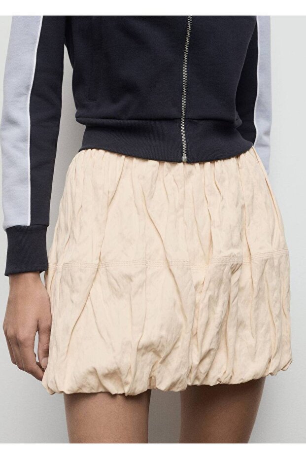 Kırışık görünümlü balon etek - 7