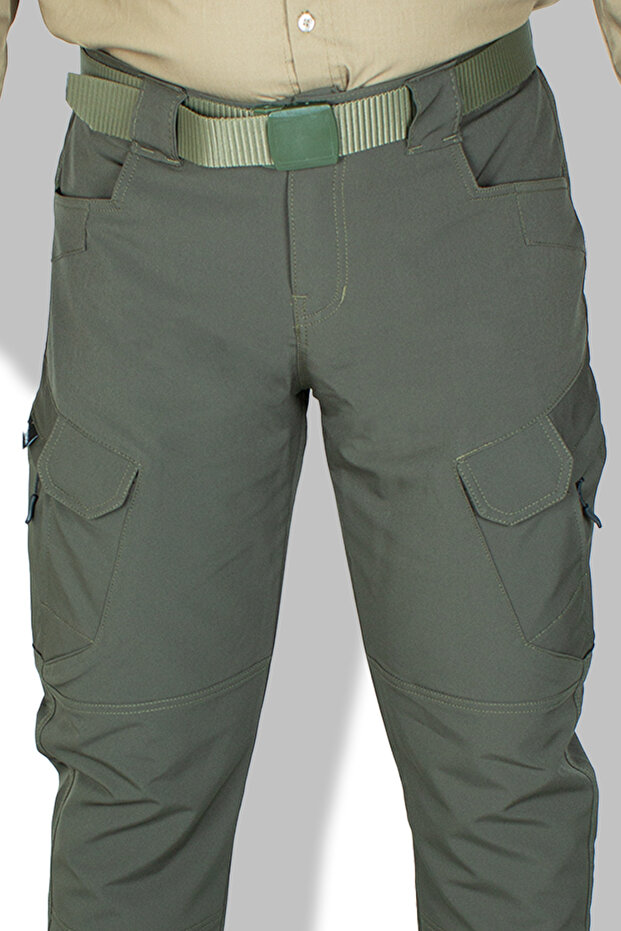 Tactical Pants Cargo Pocket Flexible Lycra (Summer)-Khaki-Green