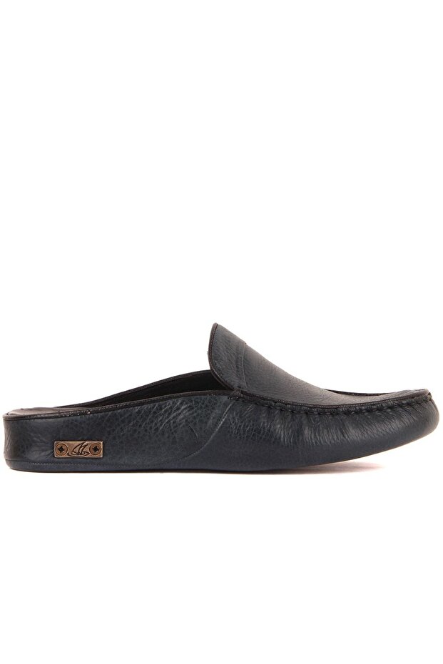 - Petrol Green Leather Men's House Slippers 110-547-X