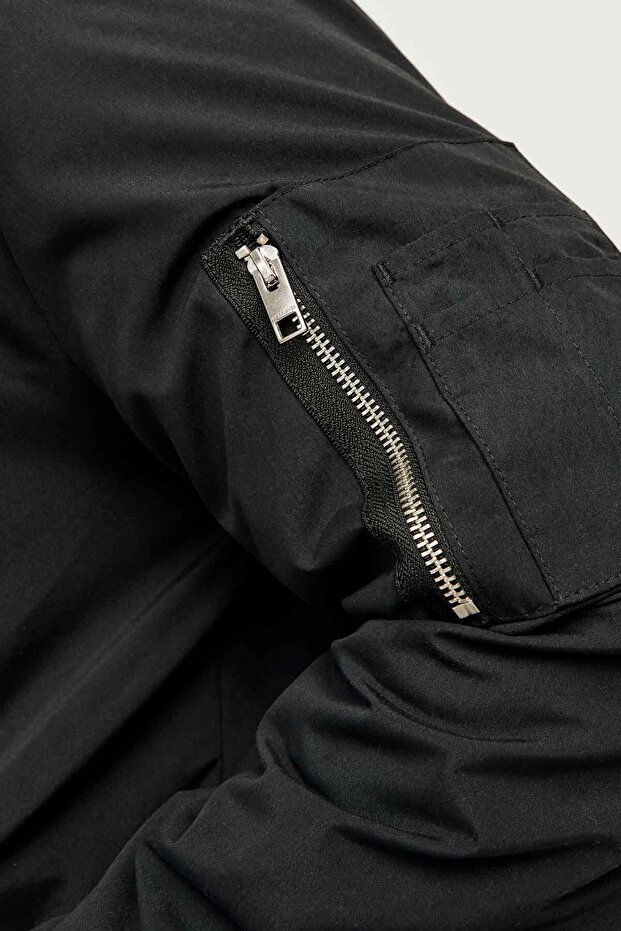 JJERUSH BOMBER NOOS PLS Siyah Erkek Ceket - 5