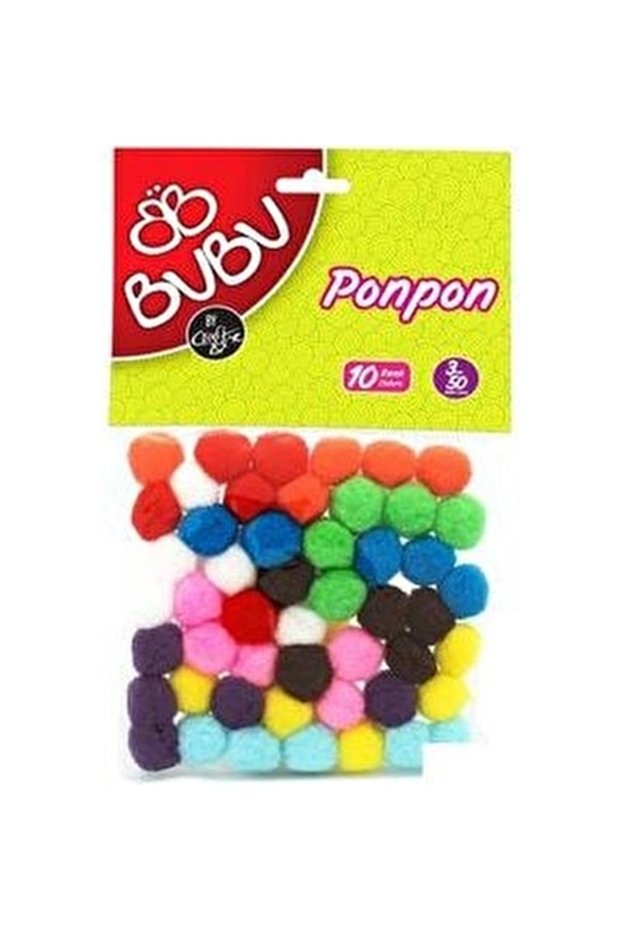 Bu-Bu 3cm Pompoms 50 Pieces Colorful