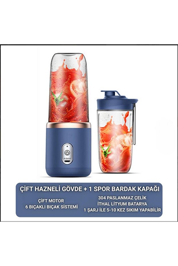 400Ml Kişisel Şarjlı Blender Taşınabilir Smoothies Shake'n Blender Meyve Sıkacağı 21000Rpm - 4