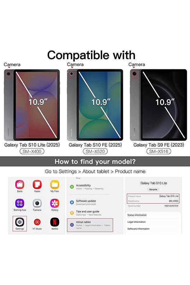 Galaxy Tab S9 Fe/S10 Fe/S10 Lite 10.9 Tablet Kılıf Çocuk Tablet Kılıfı Stand Like Emoji Karakter - 4
