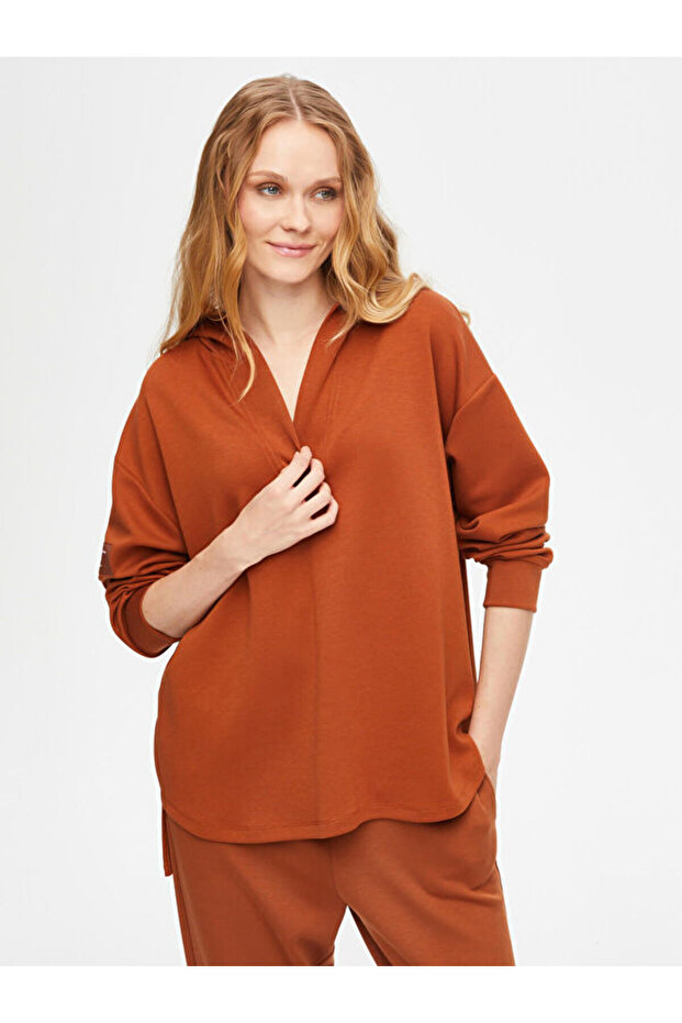 Kapüşonlu Modallı Sweatshirt 69508 - 1