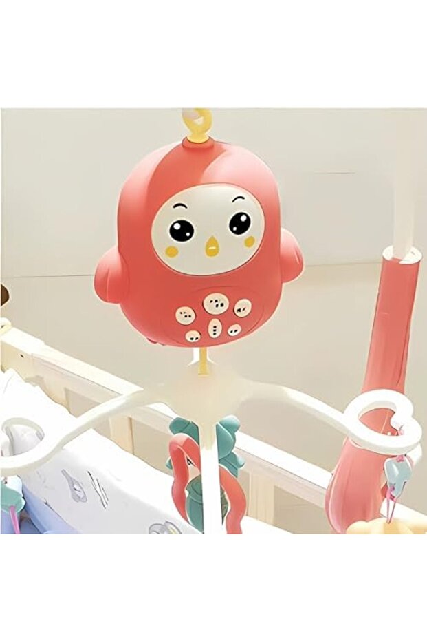 Baby Crib Mobile with Music & Remote – 360° Rotating Hanging Rattle Toy Set for Newborns, - 2