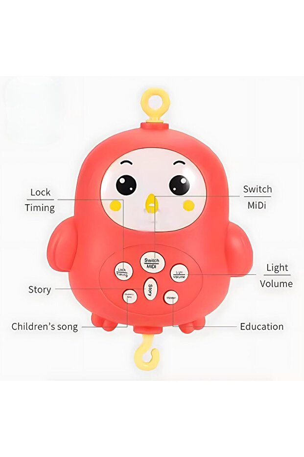 Baby Crib Mobile with Music & Remote – 360° Rotating Hanging Rattle Toy Set for Newborns, - 4