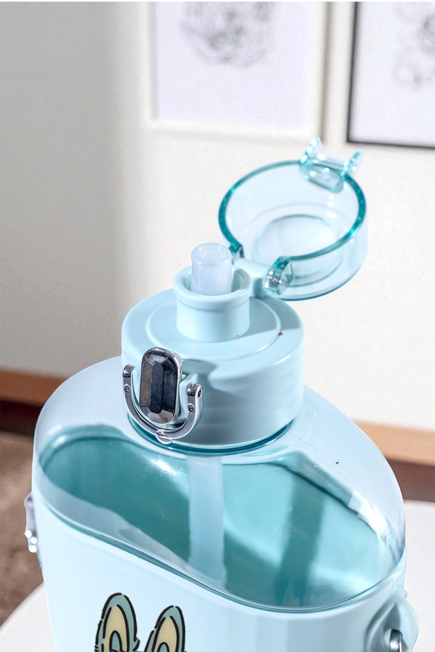 Lunch Box and Labubu Label Gift Set, Flask with Strap and Straw - 3