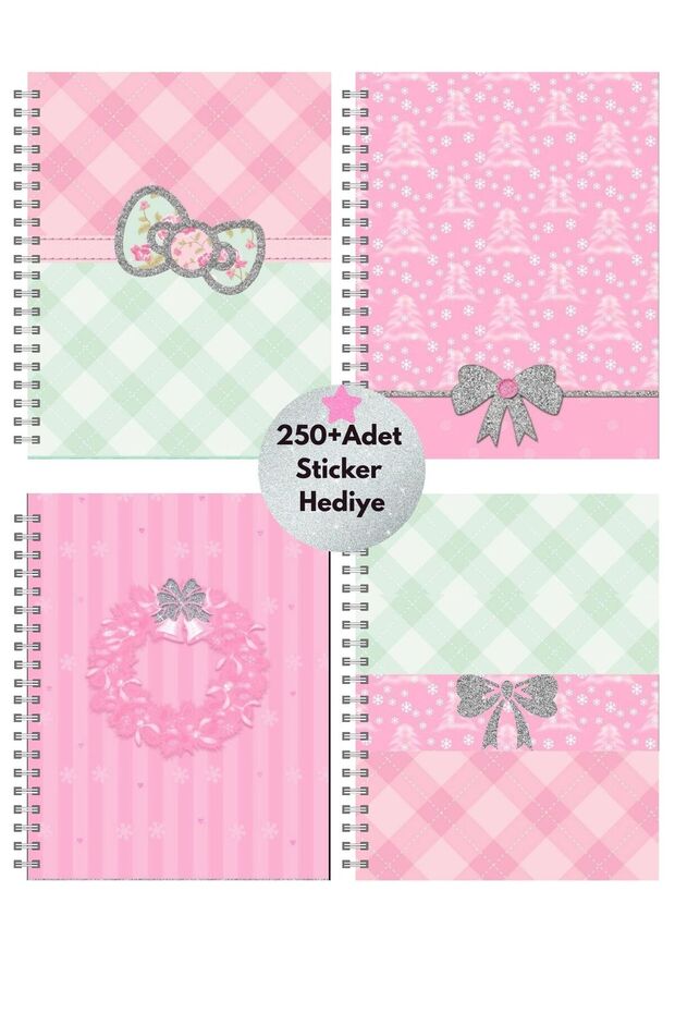 A5 Spiral School Notebook 80 Sheets Set of 4 - Lined - Concept Notebook - 1