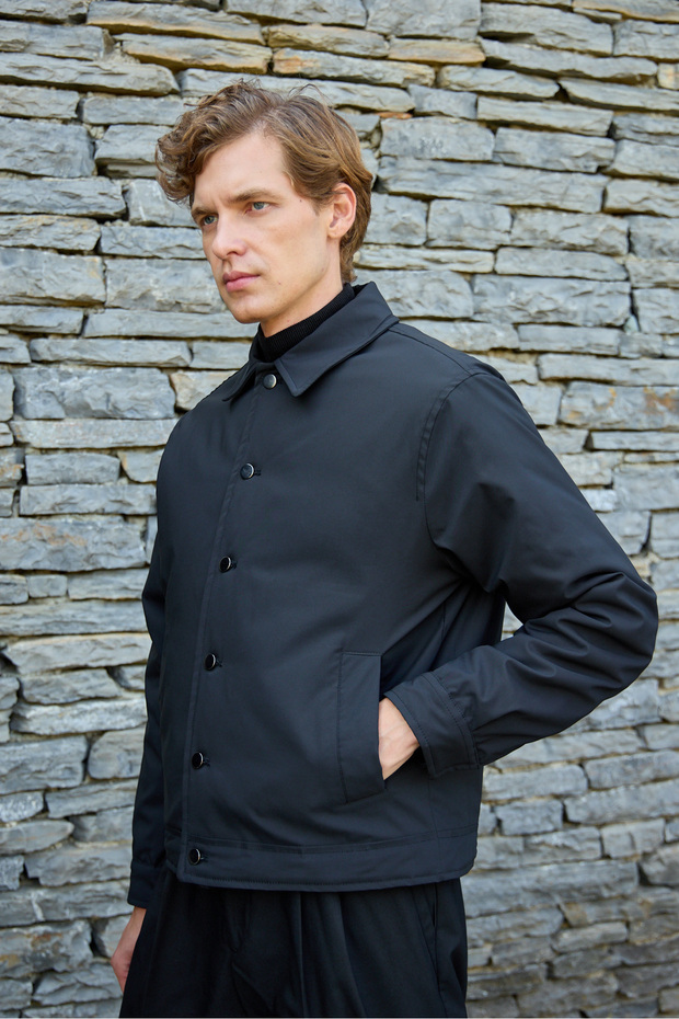 Erkek Basic Mont Ceket Siyah - 6