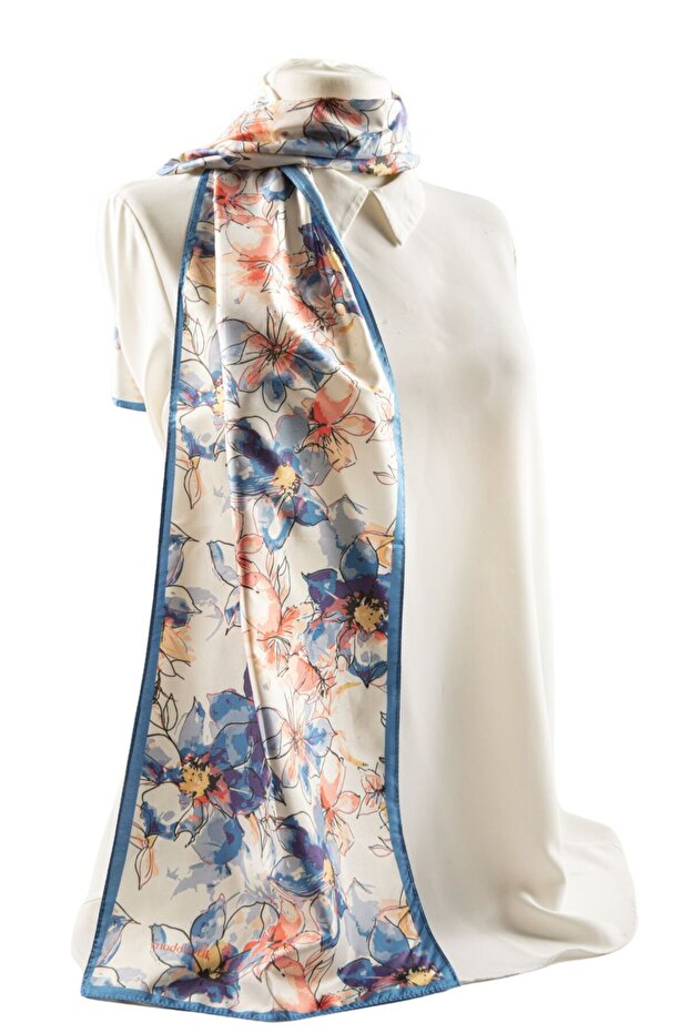 Çiçek Desenli Fular - 1