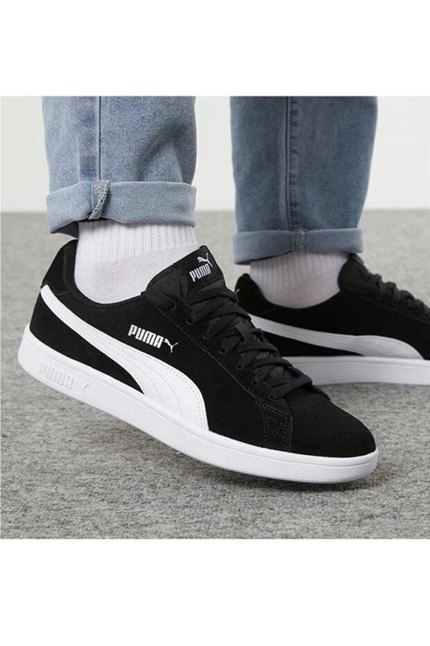 Ayakkabı 36498901 Smash v2 Black-Puma White-Puma - 6