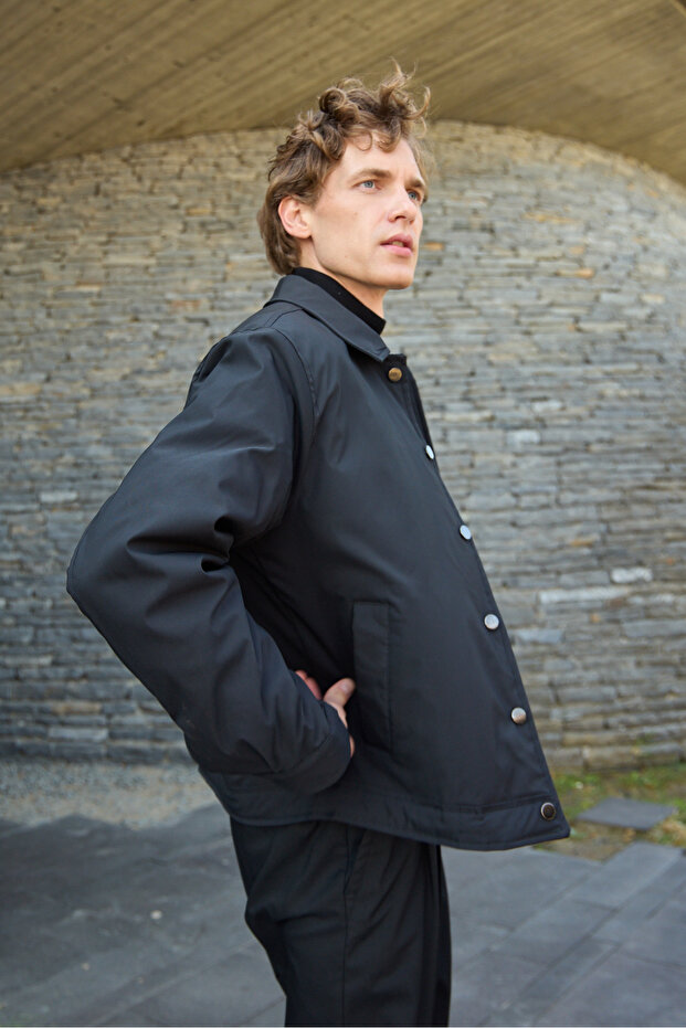 Erkek Basic Mont Ceket Siyah - 5