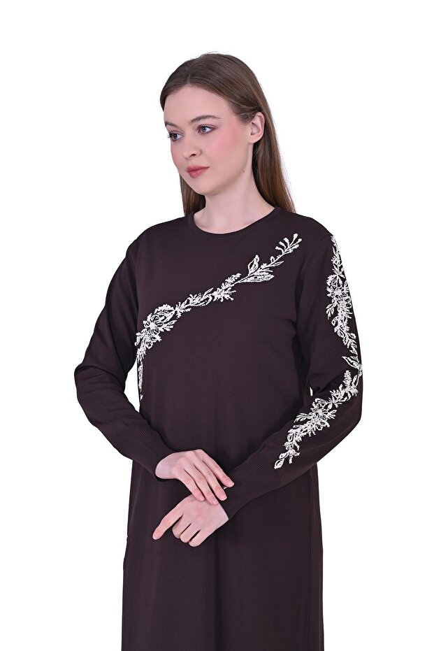 Güldalı Triko Elbise KAHVE-BEJ - 1