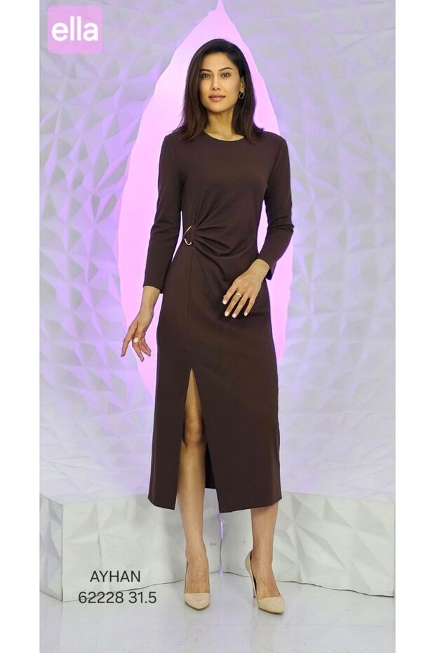 Drape Tokalı Elbise - 1