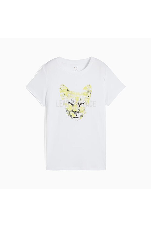 GRAPHICS RUNNING SLOGAN TEE KADIN KISA KOL T-SHIRT - 1