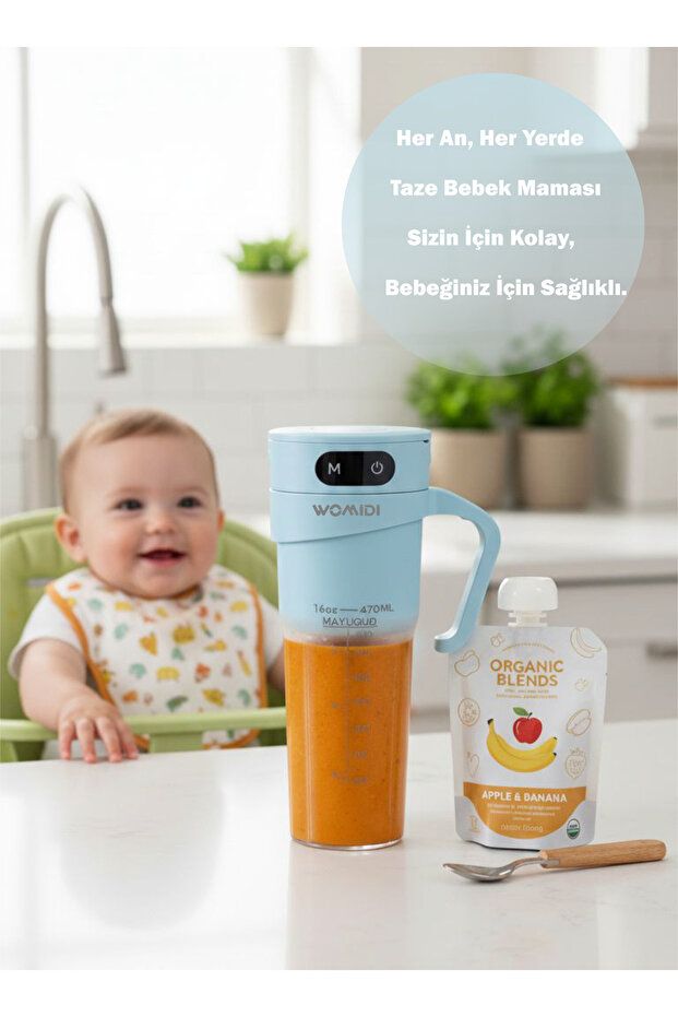 Şarjlı Taşınabilir Sporcu Blender Smoothie Blender 470 ml Kapasiteli-Buz Kırıcı -Kişisel Blender - 8