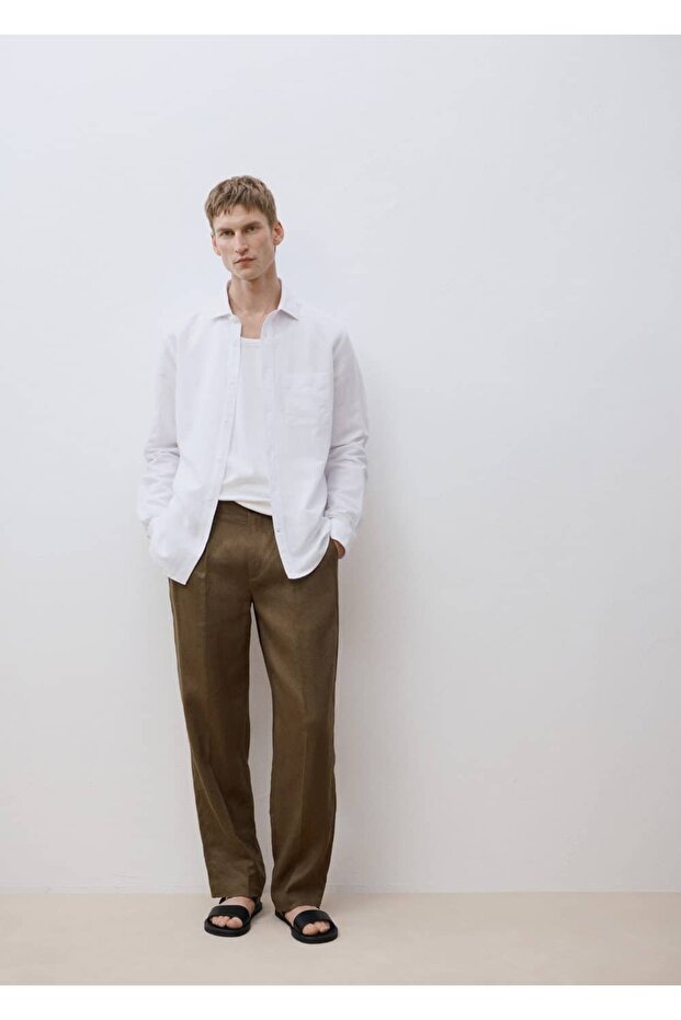 Cepli keten gömlek - 8