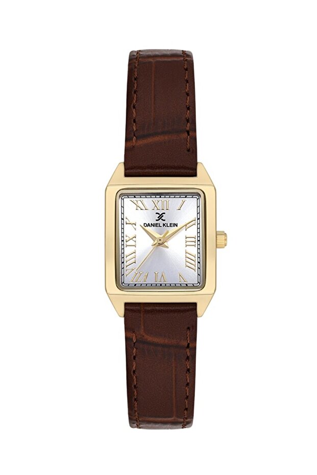 Dkf.2315A New Trend Gold Color Case Brown Leather Strap Women's Watch