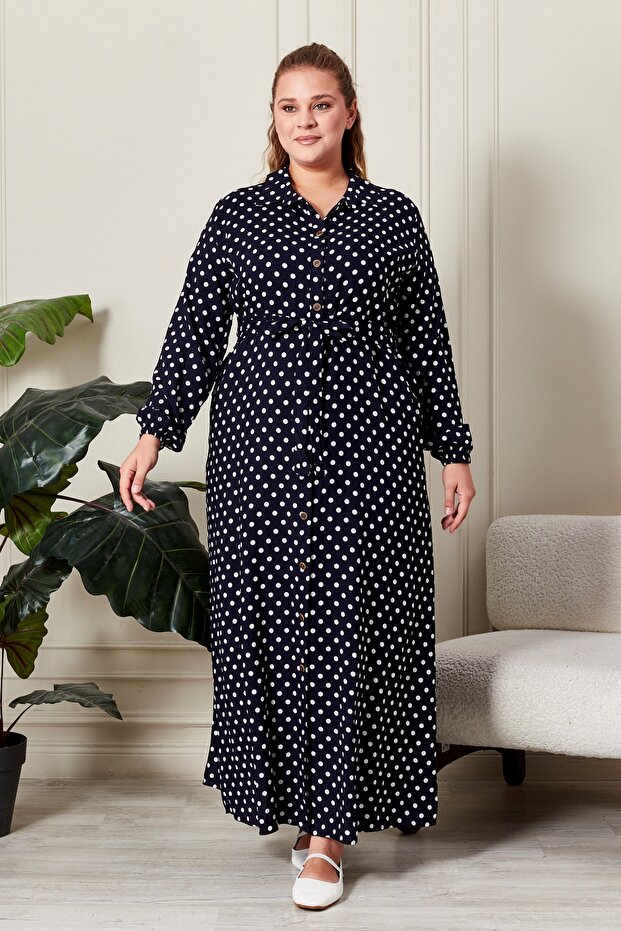Plus Size Women's Polka Dot Dress