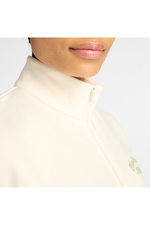 Krem Kadın Sweatshirt - 5