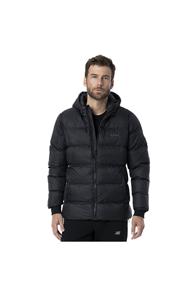 Mpj3122 Black Puffer Hooded Coat