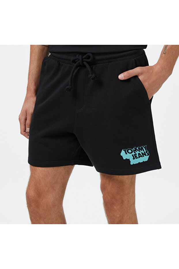 Tommy Jeans Stack Logo Erkek Siyah Şort - 4