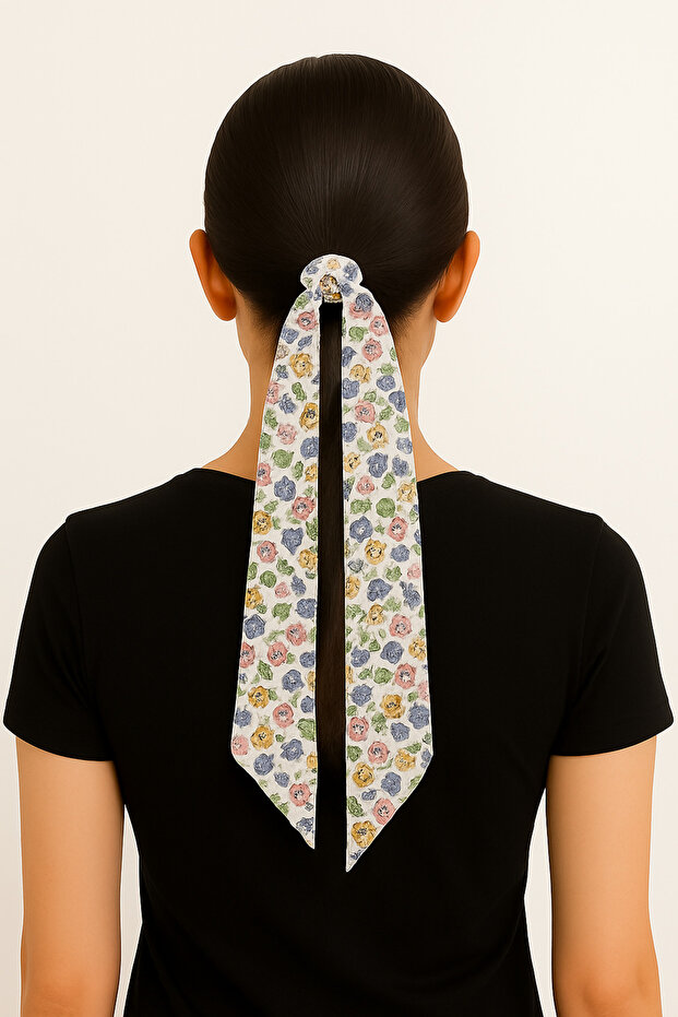 إكسسوار منقوش بربطة عنق ووشاح - 3