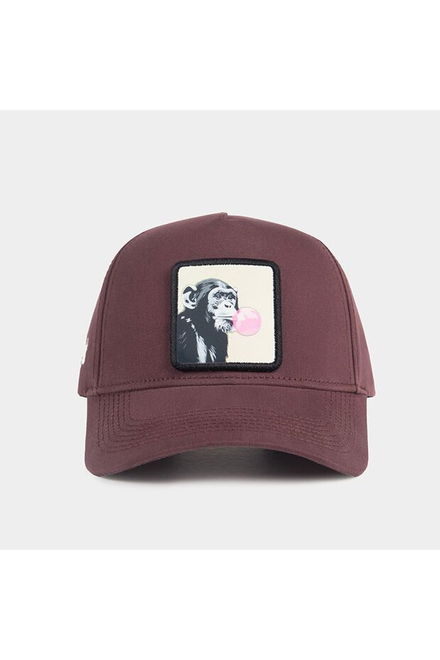 قبعة بيسبول بنية اللون بشعار القرد - 1